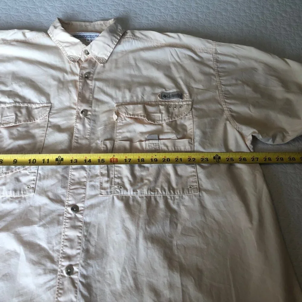 Columbia Shirt Mens Size 2XL PFG Performance Fishing Gear, Soft Yellow, Vented - Picture 5 of 10